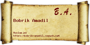 Bobrik Amadil névjegykártya